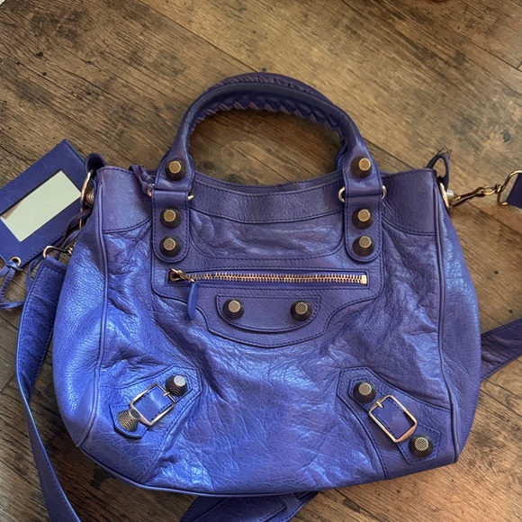Balenciaga Purple Leather Satchel - Picture 1 of 8